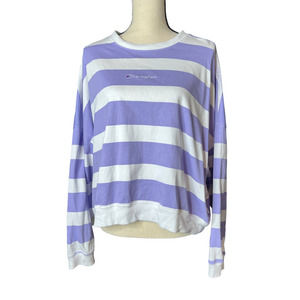 Champion Sweatshirt in Purple and White Stripes Size 2XL